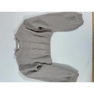 Altar'd State Taupe Cable Knit Cropped Sweater Medium